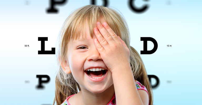 A child during an eye exam